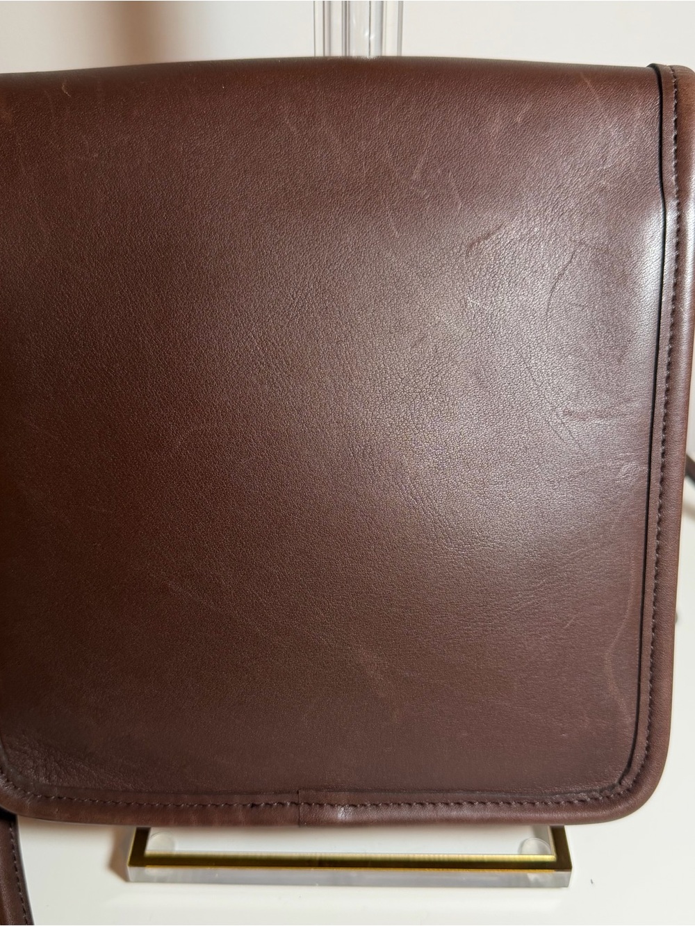 Vintage Coach Compact Pouch Bag 9620 Classic Brown Leather Shoulder Bag - Picture 2 of 10
